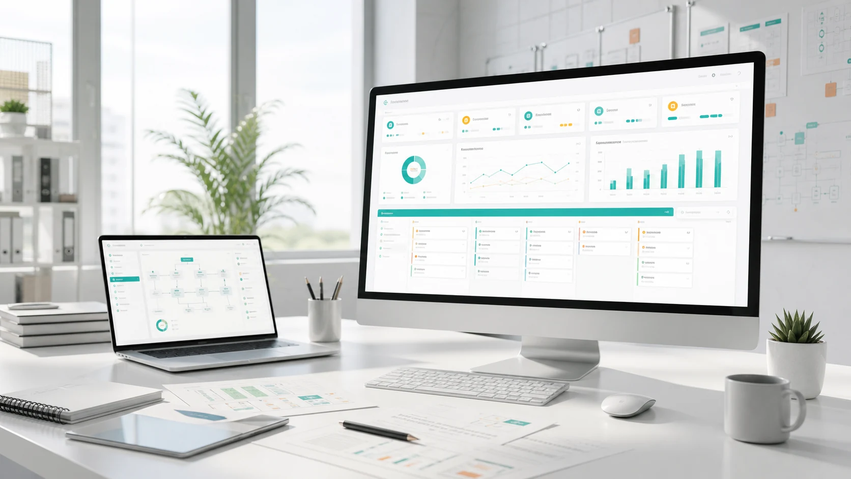 Management tools dashboard and workflow visualization